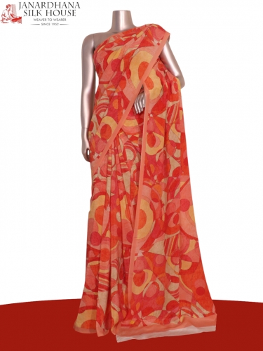 Floral  Pure Crepe Silk Saree